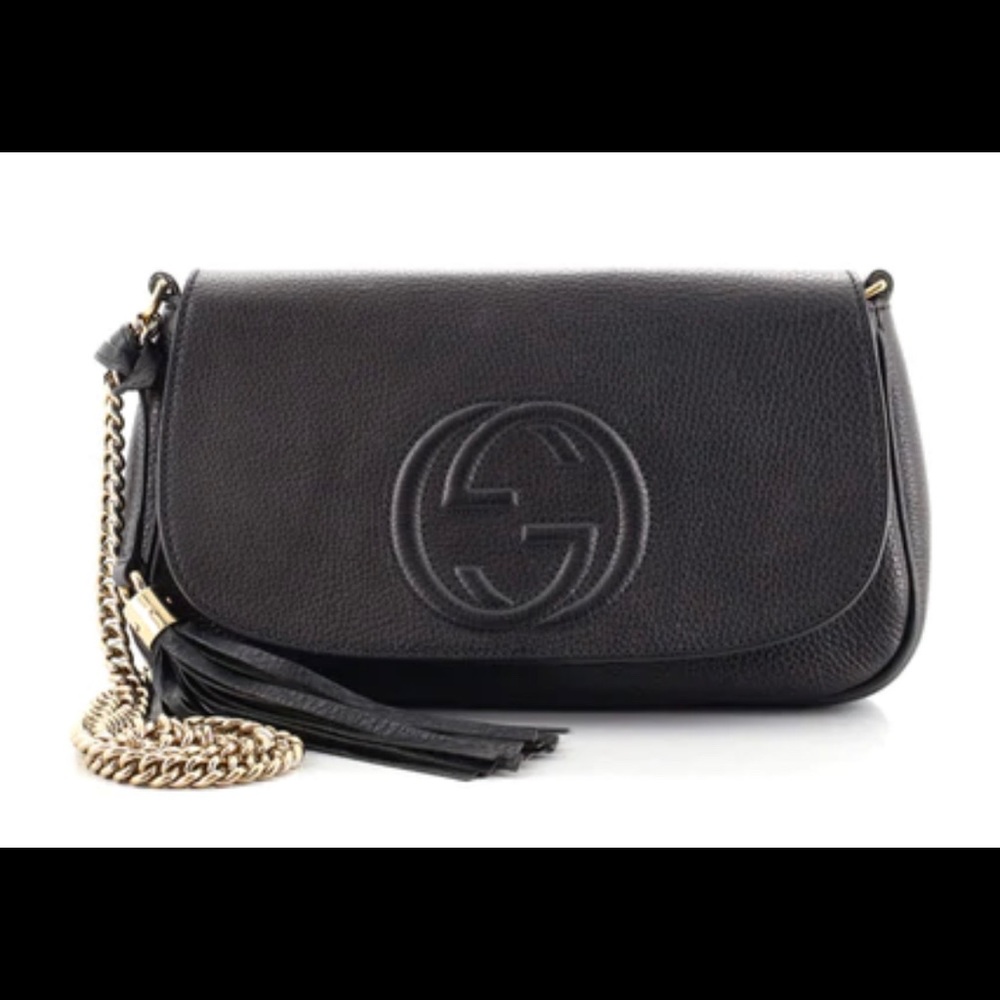 💯 Authentic GUCCI Soho Chain Crossbody Bag Leather Medium